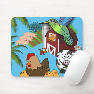 Mousepad Porcos de Vaca, Fazenda, Galinhas, Pão de Mouse! 