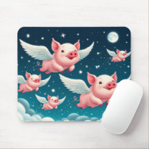 Porcos voadores brancos em grão no céu noturno est