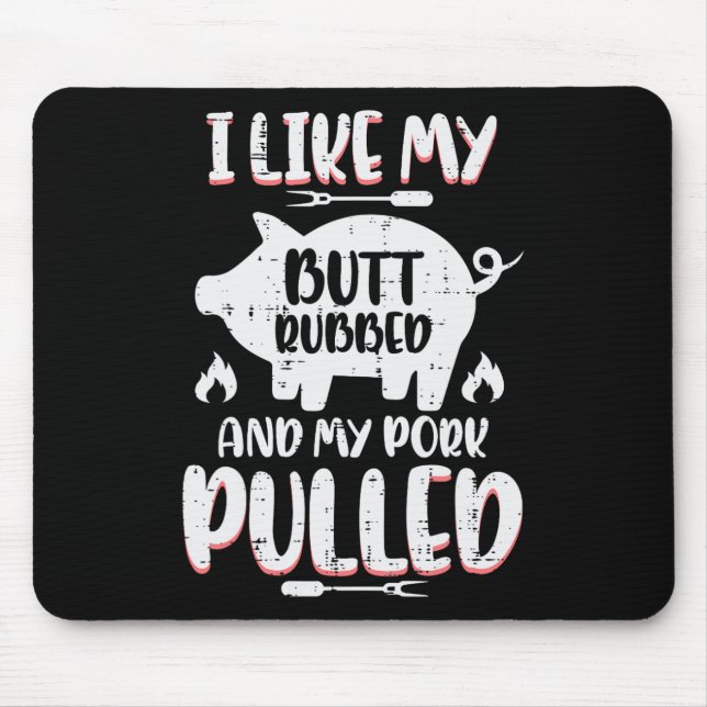 Mousepad Pork churrasco Esfregado Engraçado Engraçado Engra (Frente)