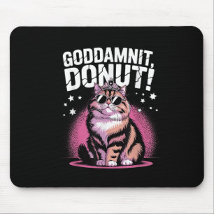 Mousepad Porra Donut Princesa Engraçada Gato Óculos 