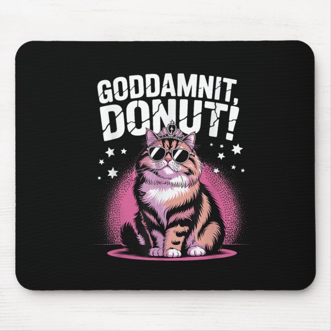Mousepad Porra Donut Princesa Engraçada Gato Óculos  (Frente)