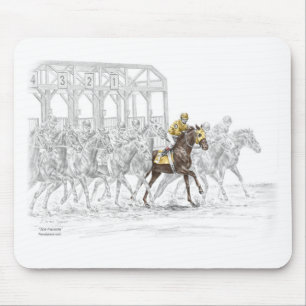 Mousepad Porta começar da corrida de cavalos
