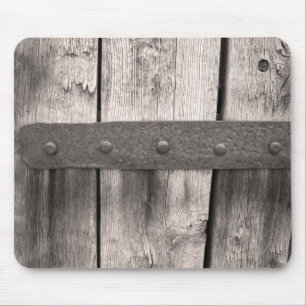Mousepad Porta e dobradiça de madeira rústicas