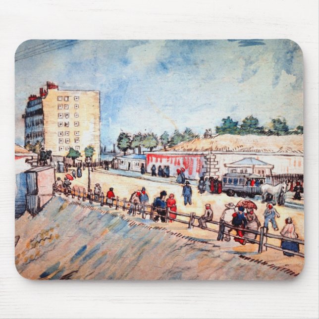 Mousepad Porta no Rampart de Paris por Vincent van Gogh (Frente)