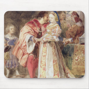 Mousepad Portia e Bassanio, c.1826 (w/c, tinta marrom,