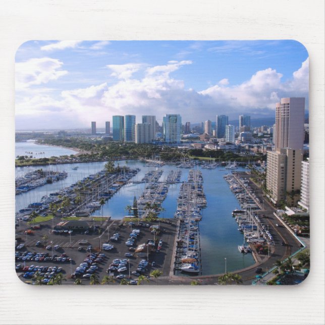 Mousepad Porto do iate de Waikiki (Frente)