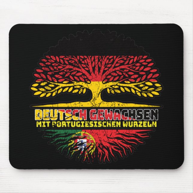 Mousepad Portugal Portugiesisch Deutsch Alemanha Baum (Frente)