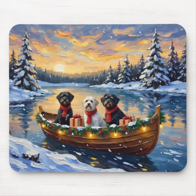 Mousepad Portuguese Water Dog Christmas Boat Holiday (Frente)