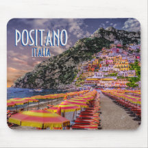 Positano Itália Cliff Homes Amalfi Sunset Retro