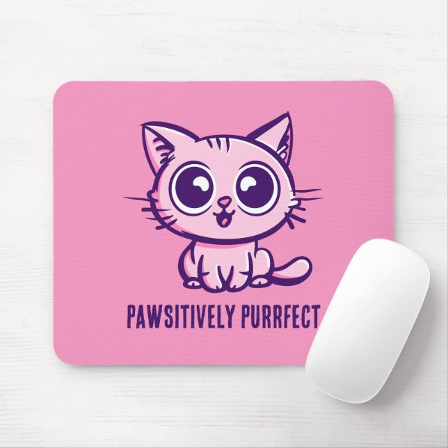Mousepad Positivamente Perfeito, Lindo Gatinho de Mangá (Com mouse)