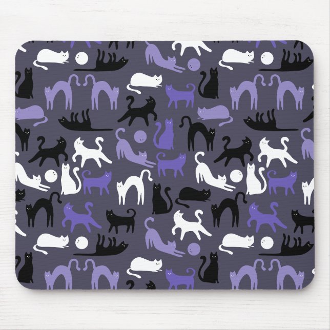 Mousepad Posse de Gato Gótico Adorável em Ioga (Frente)