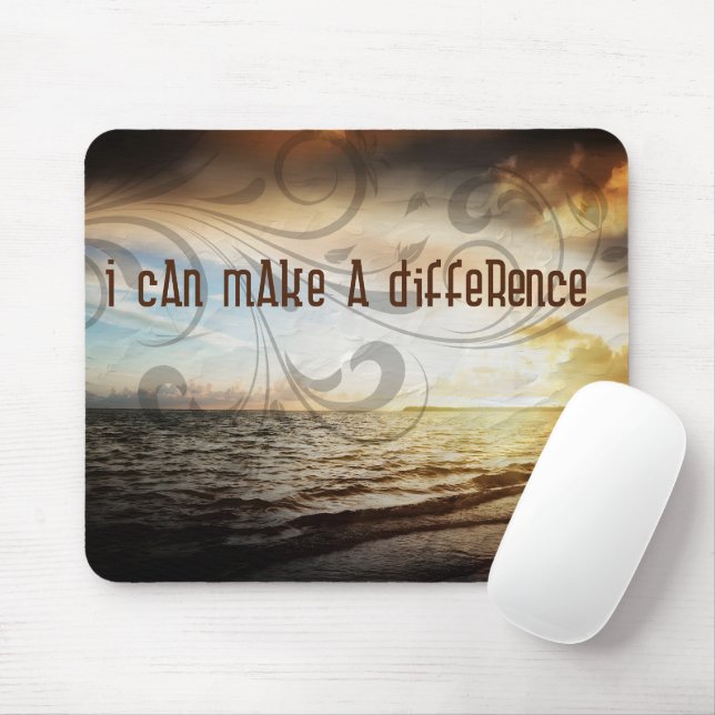 Mousepad "Posso fazer a diferença" Afirmação de Motivação (Com mouse)