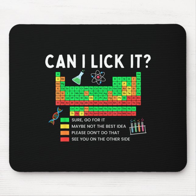 Mousepad Posso Lamber Tabela Periódica Gráfico Professor de (Frente)