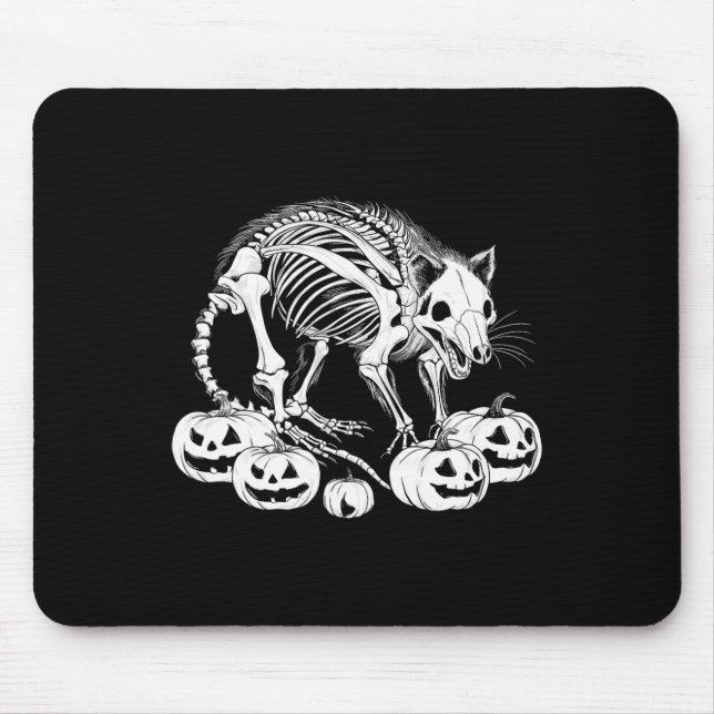 Mousepad Possum Skeleton Birthday Halloween Mens Meninas Cr (Frente)