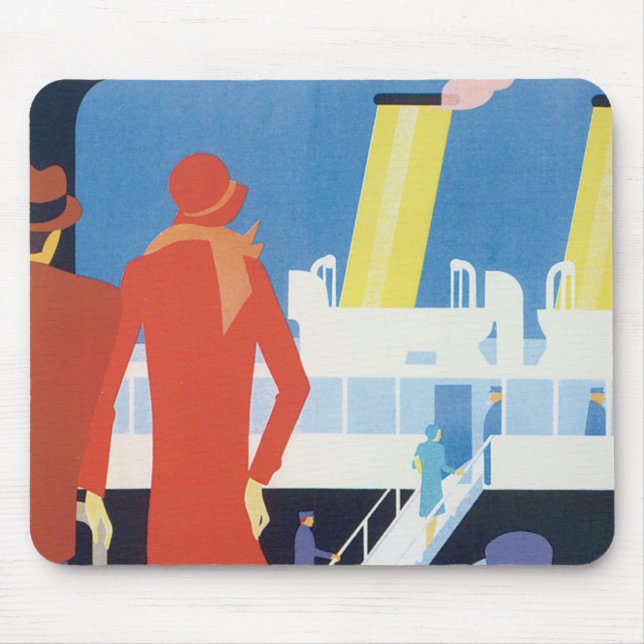 Mousepad Poster belga da balsa do art deco (Frente)