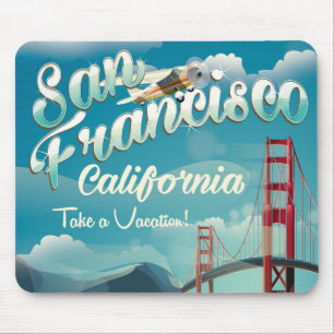 Mousepad Poster das viagens vintage das férias de San