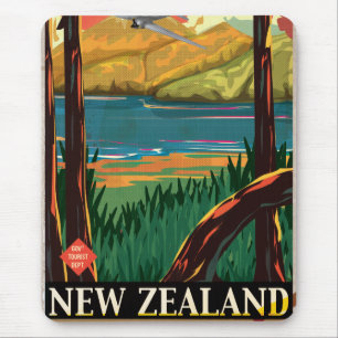 Mousepad Poster das viagens vintage de Nova Zelândia
