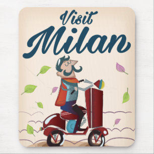 Mousepad Poster das viagens vintage dos desenhos animados