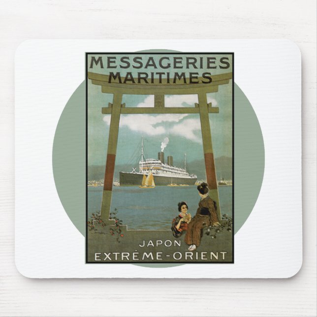 Mousepad Poster das viagens vintage - Japão (Frente)