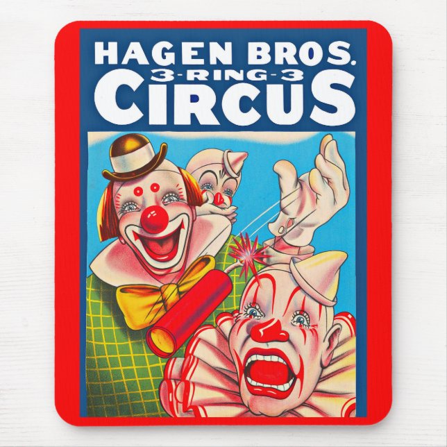 Mousepad poster de 1950 Hagen Brothers Circus (Frente)