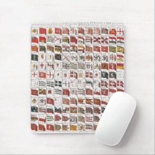 Mousepad Pôster de Bandeiras Náuticas Antigas do Mundo
