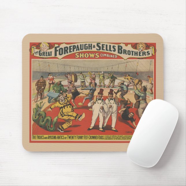 Mousepad Poster de Circo Mostrando A Ampla Antica Dos Palha (Com mouse)