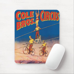 Mousepad Poster de Circo Vintage mostrando Acrobatas de Fio