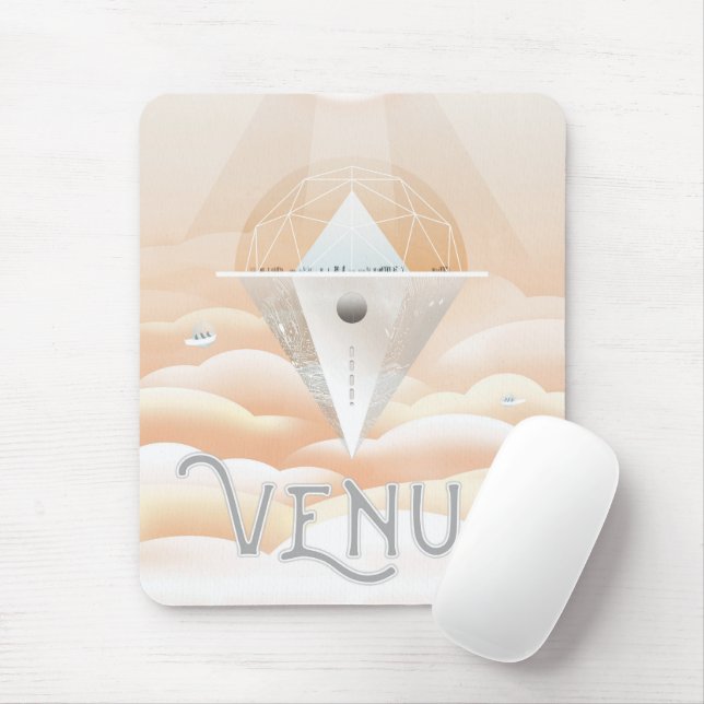 Mousepad Poster De Espaço Retroativo No Sistema Solar (Com mouse)