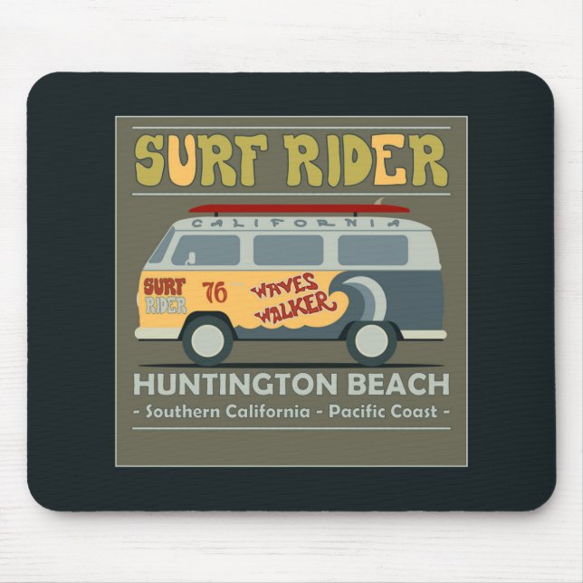 Mousepad Poster de Huntington Beach do cavaleiro do surf (Frente)