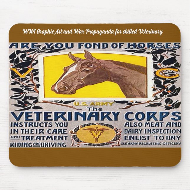Mousepad "Poster de Recrutamento Veterinário WW1" (Frente)