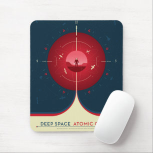 Mousepad Poster de relógio atômico de espaço profundo, vers
