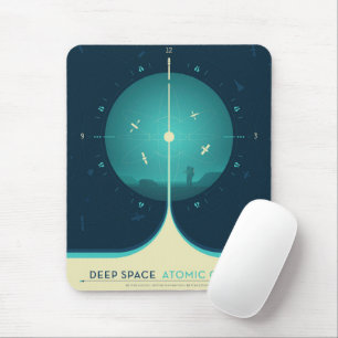 Mousepad Poster de relógio atômico de espaço profundo, vers
