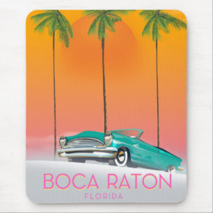 Mousepad Poster de viagens Boca Raton da Flórida.
