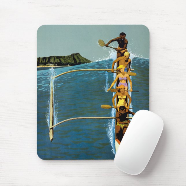 Mousepad Poster de viagens Da United Air Lines Para O Havaí (Com mouse)