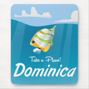 Mousepad Poster de viagens de avião da Dominica.