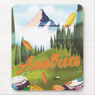 Mousepad Poster de viagens de desenho animado austríaco