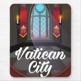 Mousepad Poster de viagens de desenho animado da cidade vat