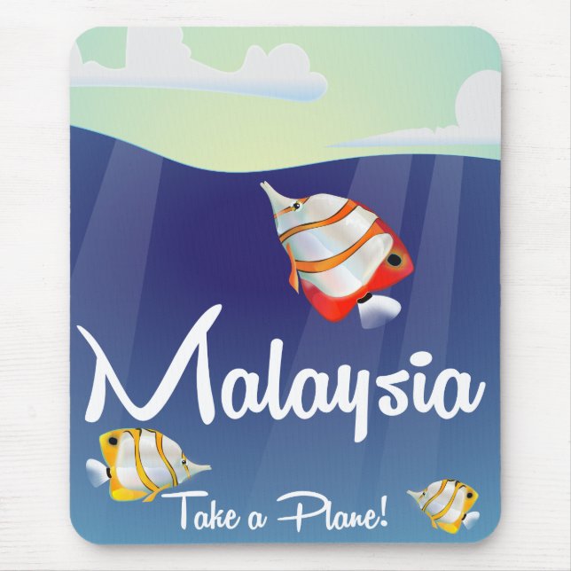 Mousepad Poster de viagens de desenho animado da Malásia (Frente)