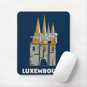 Mousepad poster de viagens de estilo retrô luxemburguês