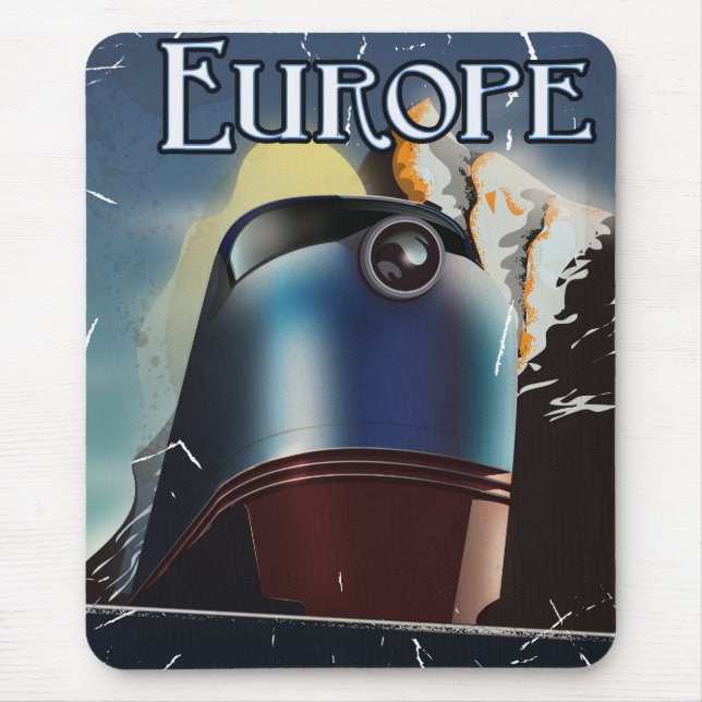 Mousepad Poster de viagens de Férias da Europa (Frente)