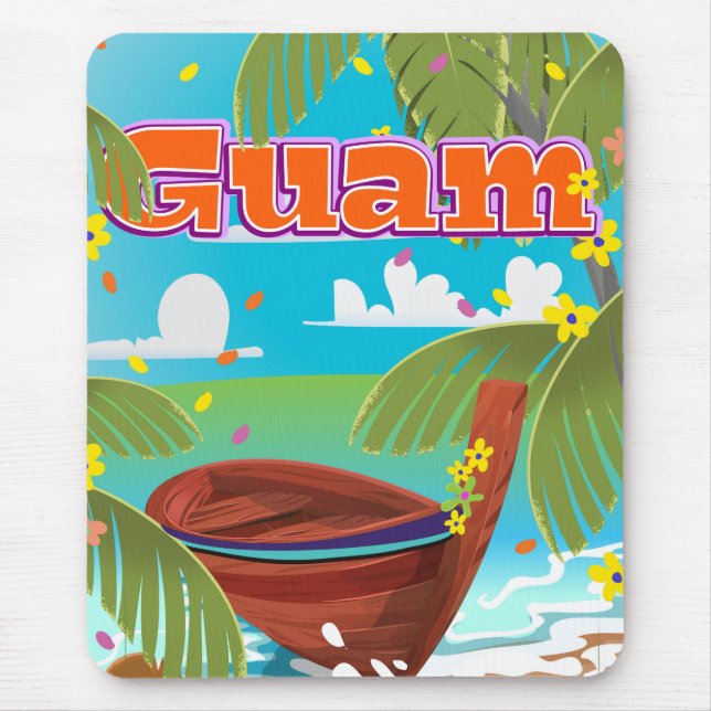 Mousepad Poster de viagens de férias da Ilha Guam. (Frente)