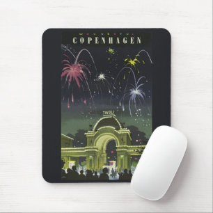 Mousepad Poster de viagens de Ilustração Vintage Copenhagen