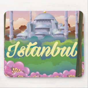 Mousepad poster de viagens de mesquita azul de Istambul