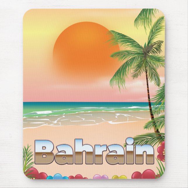 Mousepad Poster de viagens de praia em Bahrain (Frente)
