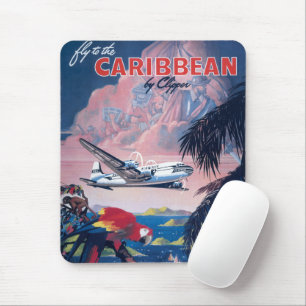 Mousepad Poster de viagens De Seaplane Voando Sobre O Carib