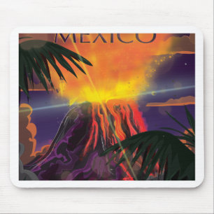 Mousepad Poster de viagens do vulcão México