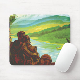 Mousepad Poster de viagens Espacial Retroativo E Missão De