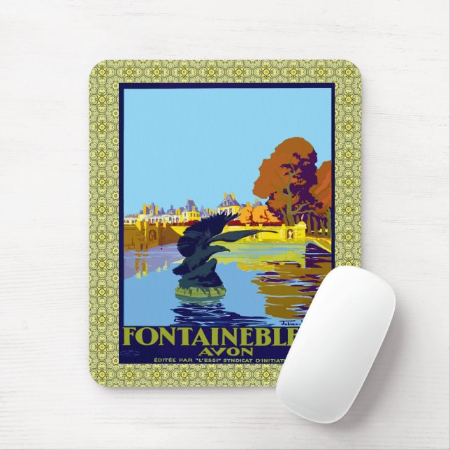 Mousepad Poster de viagens francês Fontainebleau Avon (Com mouse)
