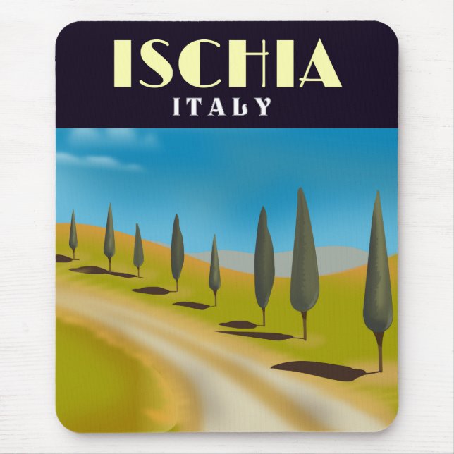 Mousepad Poster de viagens Itália Ischia (Frente)