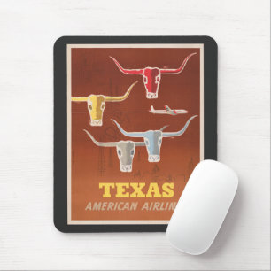Mousepad Poster de viagens Para American Airlines No Texas